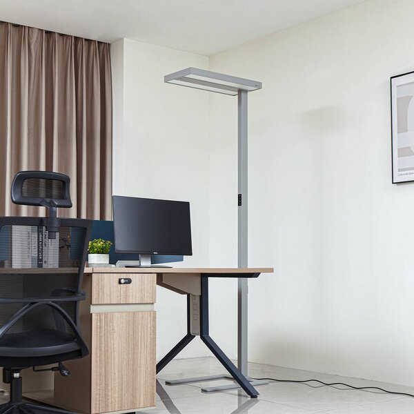 Arcchio LED álló világítás Logan Ultra HCL CCT, ezüst, dimmelhető, dimmelhető, Alu / szürke / cink, Dolgozószoba / Iroda, Alumínium, Modern