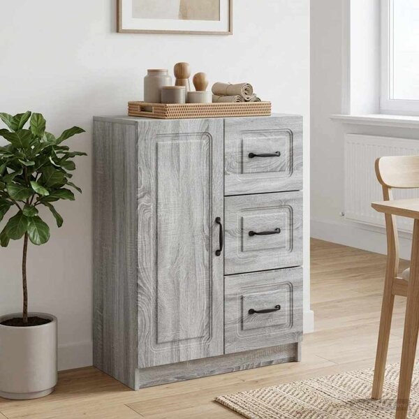 VidaXL Széf fiókkal Szürke Sonoma 66 x 34,5 x 87 cm Szerelt Fa