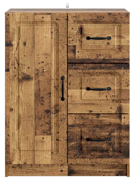 VidaXL Széf fiókkal Antik Fa 66 x 34,5 x 87 cm Szerelt Fa