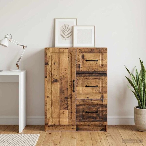 VidaXL Széf fiókkal Antik Fa 66 x 34,5 x 87 cm Szerelt Fa