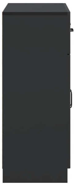 VidaXL Széf fiókkal Fekete 66 x 34,5 x 87 cm Szerelt Fa