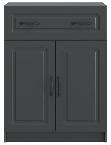 VidaXL Széf fiókkal Fekete 66 x 34,5 x 87 cm Szerelt Fa