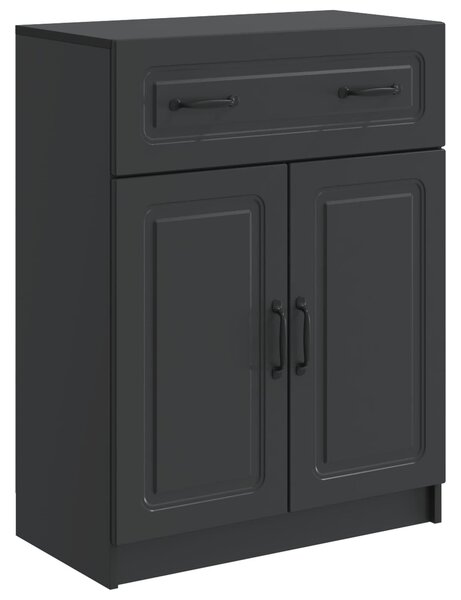 VidaXL Széf fiókkal Fekete 66 x 34,5 x 87 cm Szerelt Fa
