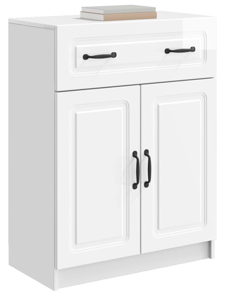 VidaXL Széf fiókkal Magasfényű Fehér 66 x 34,5 x 87 cm Szerelt Fa