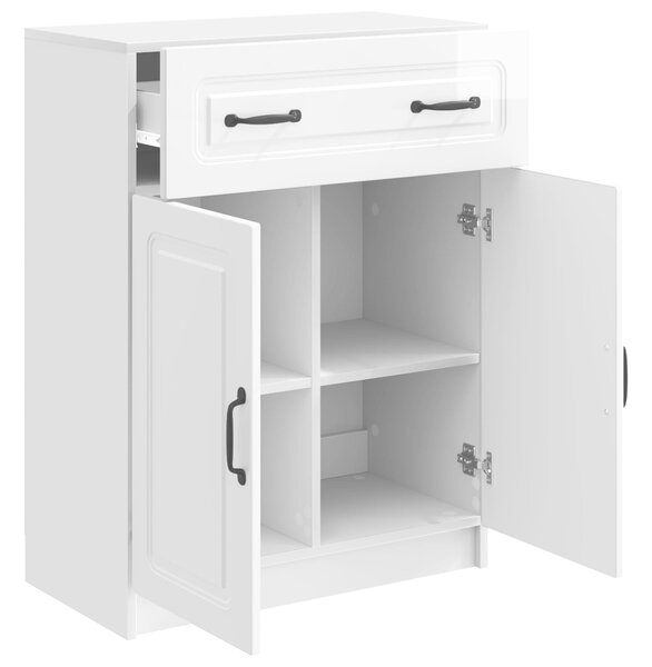 VidaXL Széf fiókkal Magasfényű Fehér 66 x 34,5 x 87 cm Szerelt Fa