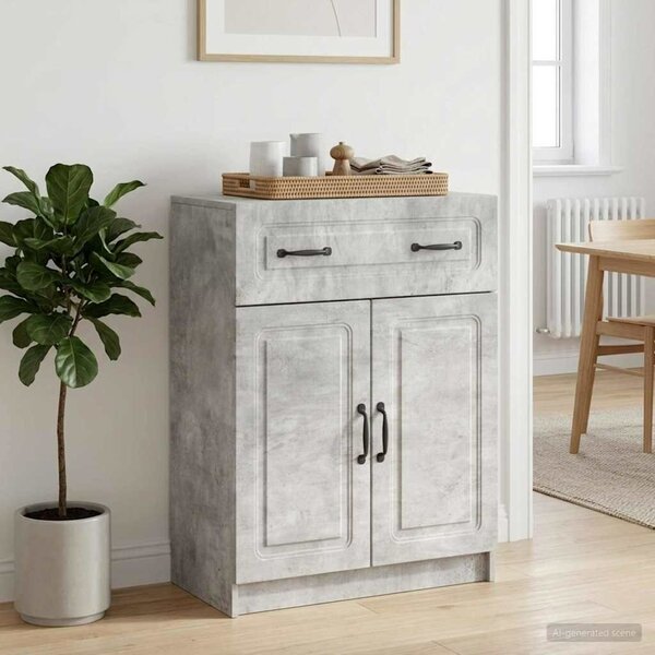 VidaXL Széf fiókkal Betonszürke 66 x 34,5 x 87 cm Szerelt Fa