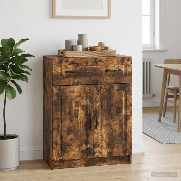 VidaXL Széf fiókkal Füstös Tölgy 66 x 34,5 x 87 cm Szerelt Fa