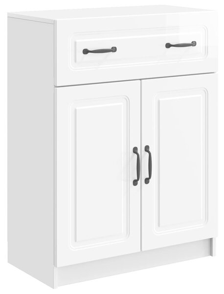 VidaXL Széf fiókkal Magasfényű Fehér 66 x 34,5 x 87 cm Szerelt Fa