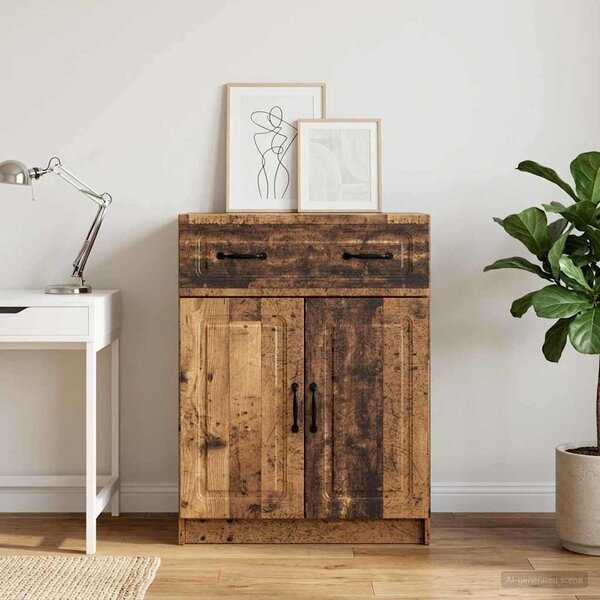 VidaXL Széf fiókkal Antik Fa 66 x 34,5 x 87 cm Szerelt Fa