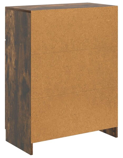 VidaXL Széf fiókkal Füstös Tölgy 66 x 34,5 x 87 cm Szerelt Fa