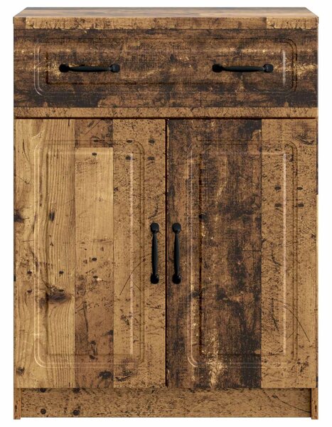 VidaXL Széf fiókkal Antik Fa 66 x 34,5 x 87 cm Szerelt Fa