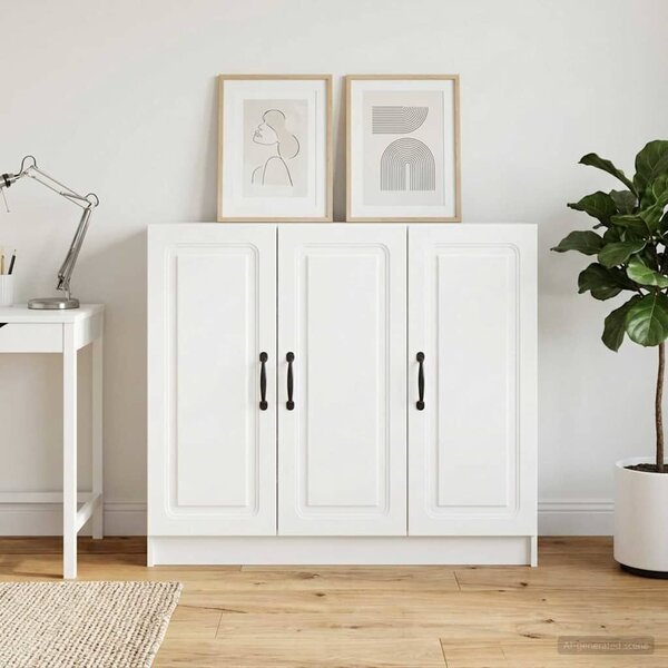 VidaXL Széf Fehér 89 x 34,5 x 77 cm Szerelt Fa
