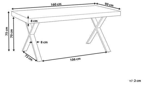 Étkezőasztal CLIFTON Sötétbarna 160 cm 90 cm Fenyő