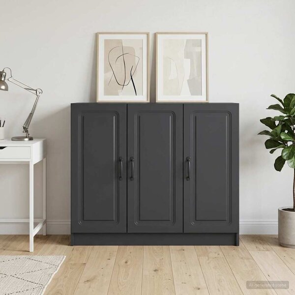 VidaXL Széf Fekete 89 x 34,5 x 77 cm Szerelt Fa