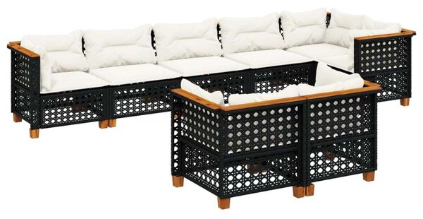VidaXL Polyrattan Kerti Ülőgarnitúra - Fekete - 8 részes