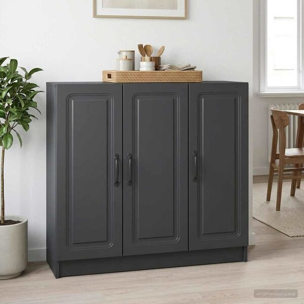 VidaXL Széf Fekete 89 x 34,5 x 77 cm Szerelt Fa