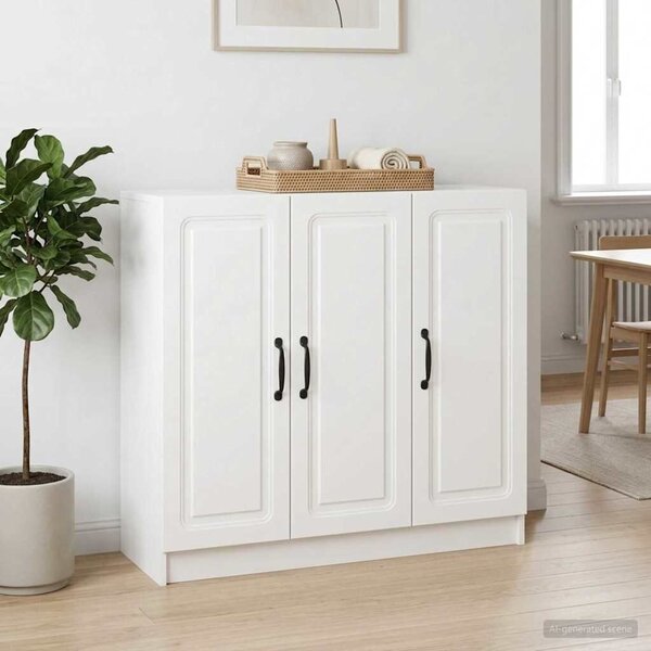 VidaXL Széf Magasfényű Fehér 89 x 34,5 x 77 cm Szerelt Fa