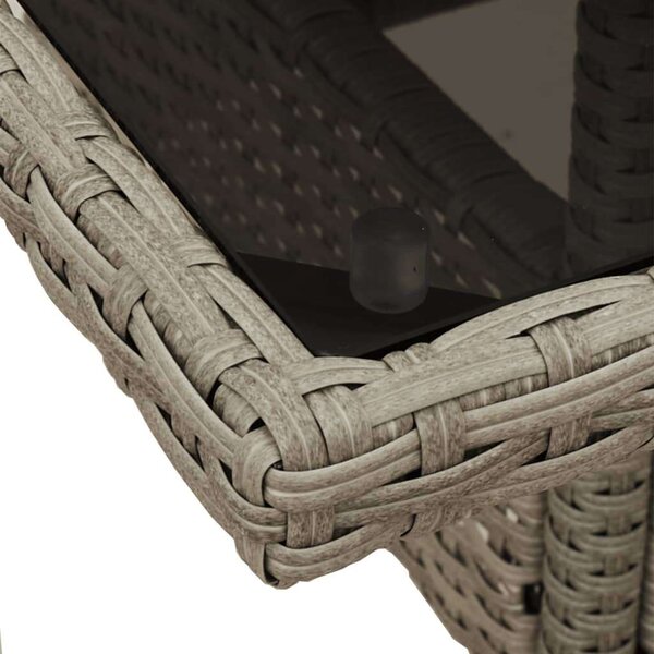Polyrattan Kerti Étkezőgarnitúra - 5 részes - Szürke