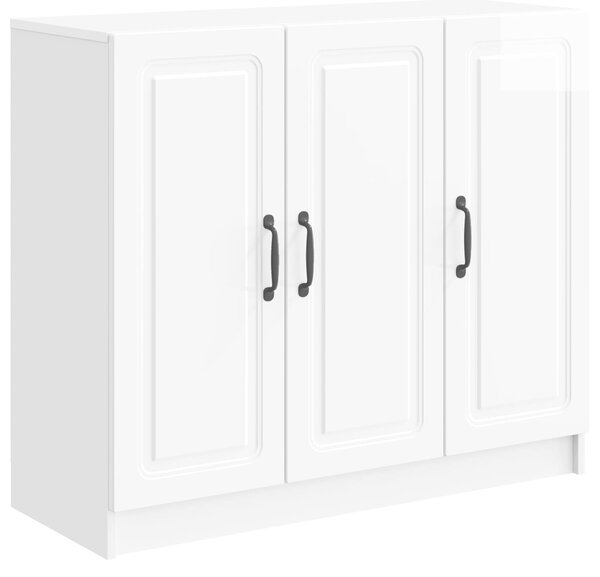 VidaXL Széf Magasfényű Fehér 89 x 34,5 x 77 cm Szerelt Fa