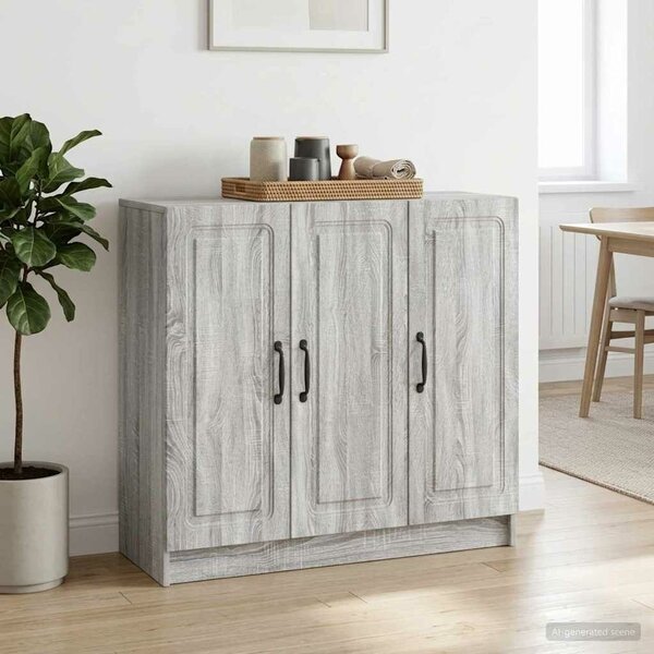 VidaXL Széf Szürke Sonoma 89 x 34,5 x 77 cm Szerelt Fa