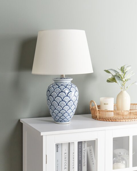 Asztali lámpa JAUCA Porcelán Fehér/kék