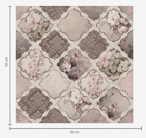Tapéta Romantikus patchwork virágos medálok poros színekben, Virágok és növények tapétá, a01027 : Uwalls.hu