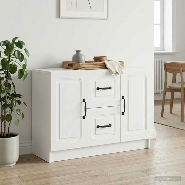 VidaXL Széf Fehér 89 x 34,5 x 57 cm Szerelt Fa