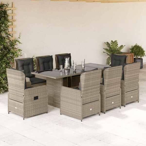 Vidaxl Polyrattan Kerti Étkezőgarnitúra - 9 részes