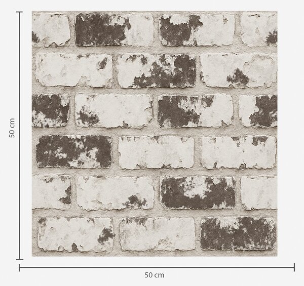 Tapéta Texturált fehér tégla, lágy szürke patinával, Tapétá loft stílusban, a01031 : Uwalls.hu