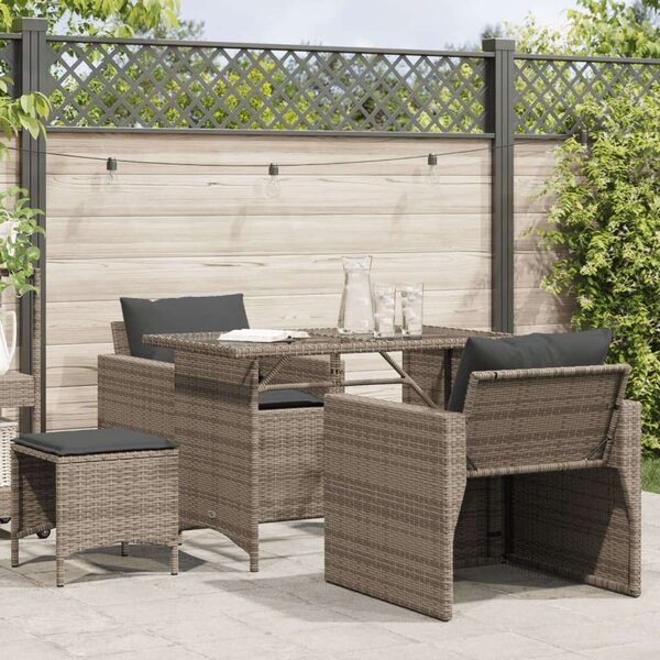VidaXL Polyrattan Kerti Ülőgarnitúra - 4 részes - Szürke