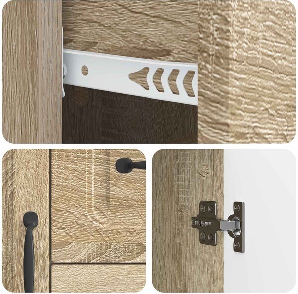 VidaXL Széf Sonoma Tölgy 89 x 34,5 x 57 cm Szerelt Fa