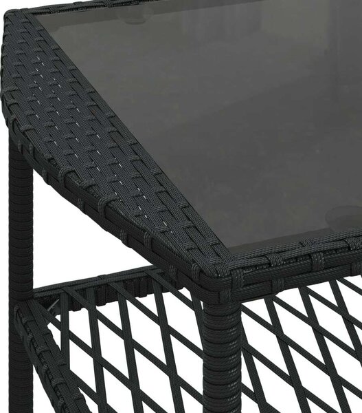 VidaXL 4 részes fekete polyrattan kerti ülőgarnitúra párnákkal
