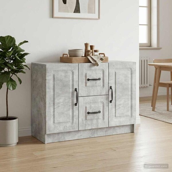 VidaXL Széf Betonszürke 89 x 34,5 x 57 cm Szerelt Fa