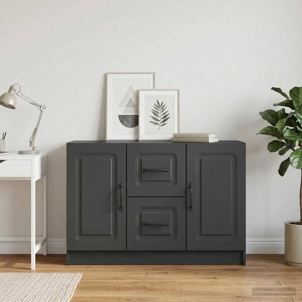 VidaXL Széf Fekete 89 x 34,5 x 57 cm Szerelt Fa