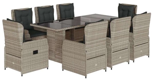 Vidaxl Polyrattan Kerti Étkezőgarnitúra - 9 részes