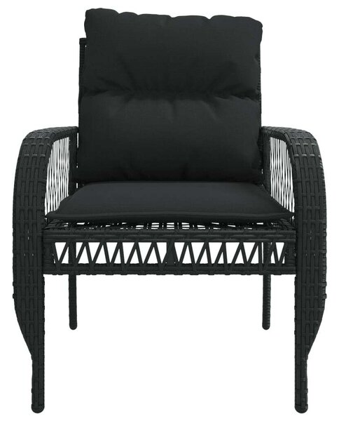 VidaXL 4 részes fekete polyrattan kerti ülőgarnitúra párnákkal