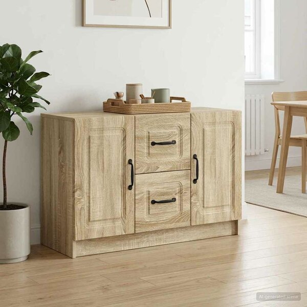 VidaXL Széf Sonoma Tölgy 89 x 34,5 x 57 cm Szerelt Fa