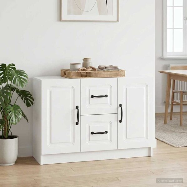 VidaXL Széf Magasfényű Fehér 89 x 34,5 x 57 cm Szerelt Fa