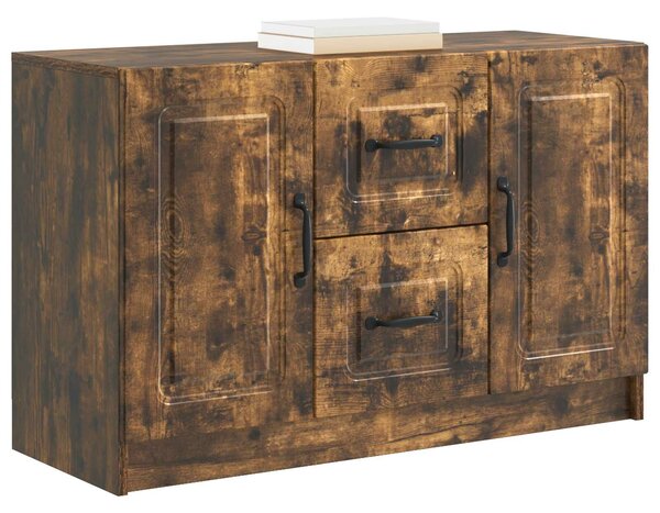 VidaXL Széf Füstös Tölgy 89 x 34,5 x 57 cm Szerelt Fa