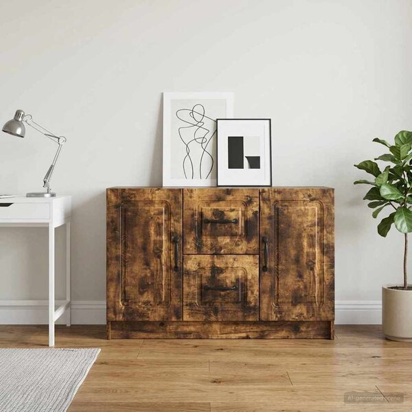 VidaXL Széf Füstös Tölgy 89 x 34,5 x 57 cm Szerelt Fa