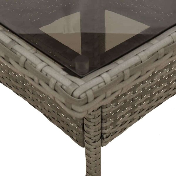 Polyrattan Kerti Étkezőgarnitúra - 5 részes - Szürke