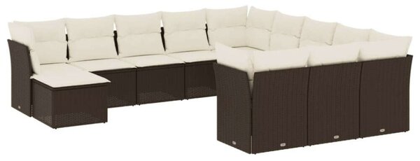 VidaXL Polyrattan Kerti Ülőgarnitúra - Barna - 12 részes