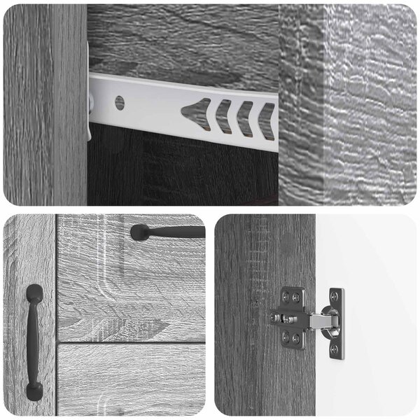 VidaXL Széf Szürke Sonoma 89 x 34,5 x 57 cm Szerelt Fa