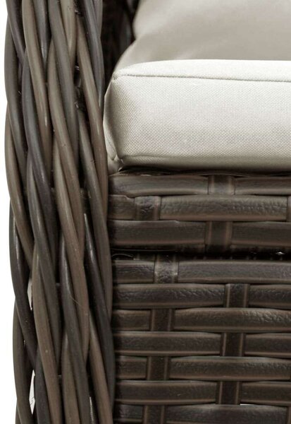 VidaXL 5 részes barna polyrattan kerti étkezőgarnitúra párnákkal