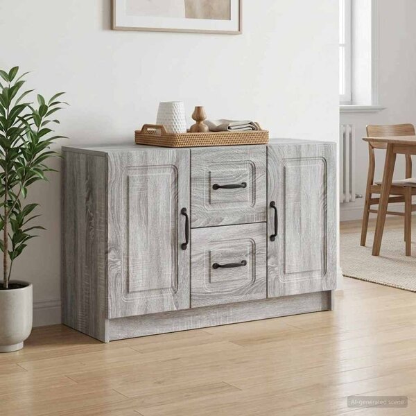 VidaXL Széf Szürke Sonoma 89 x 34,5 x 57 cm Szerelt Fa