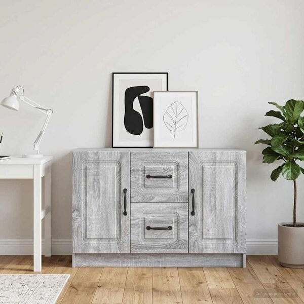 VidaXL Széf Szürke Sonoma 89 x 34,5 x 57 cm Szerelt Fa