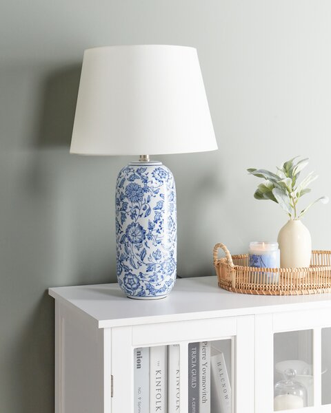 Asztali lámpa AIBONITO Porcelán Fehér/kék