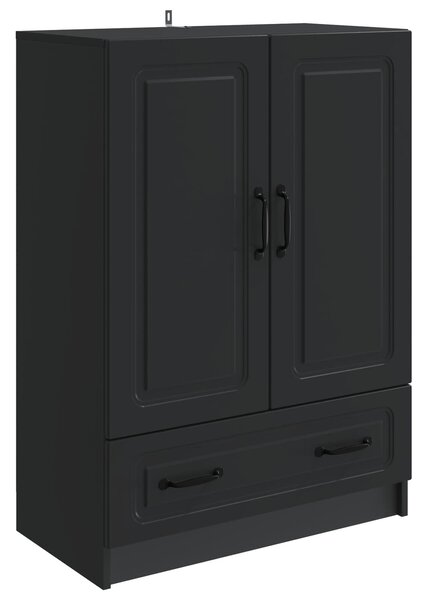 VidaXL Széf fiókkal Fekete 66 x 34,5 x 92 cm Szerelt Fa