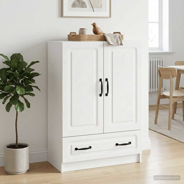 VidaXL Széf Fehér 66 x 34,5 x 92 cm Szerelt Fa