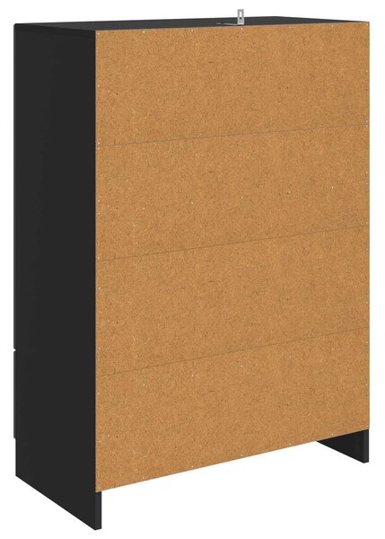 VidaXL Széf fiókkal Fekete 66 x 34,5 x 92 cm Szerelt Fa